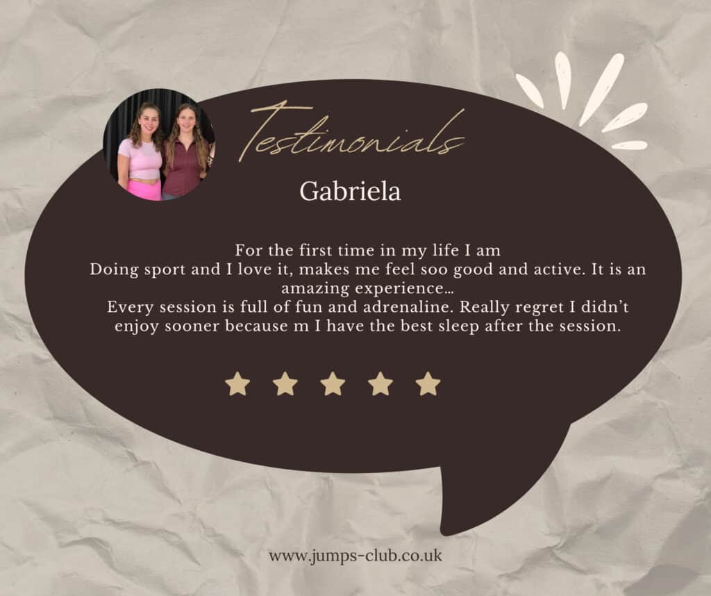 Customer testimonial praising sport sessions.