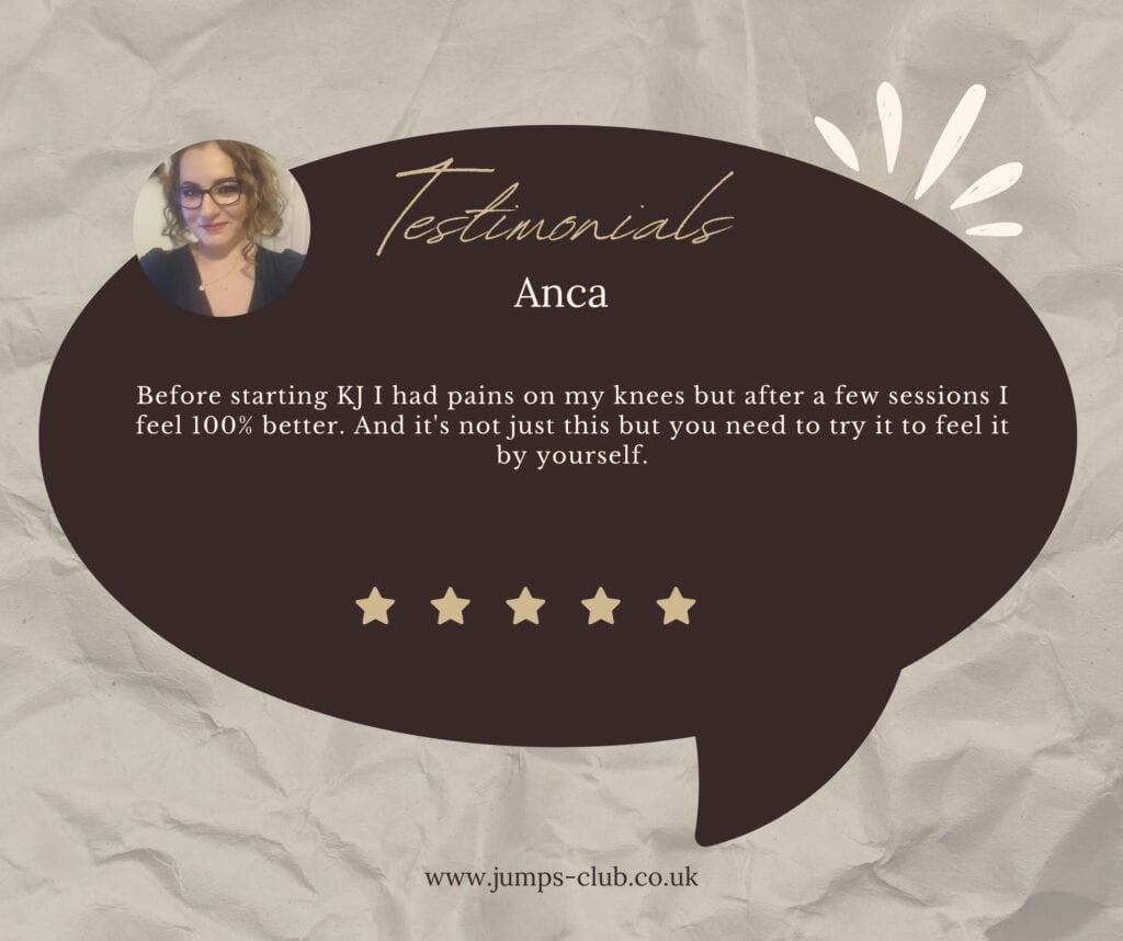 Testimonial for KJ, knee pain relief success.